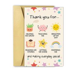 a greeting card with the words thank you for