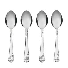 four spoons and two forks are lined up