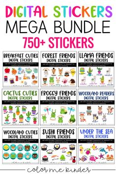 the digital stickers mega bundle for children's books, crafts and other activities