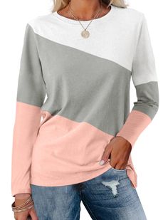 Tunic Tops Casual, Long Sleeve Tops Casual, Color Block Top, Loose Shirts, Pullover Shirt, Casual T Shirt, Long Sleeve Tunic, Henley Shirts, Uganda