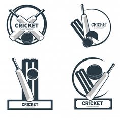 four logos for different types of cricket equipment