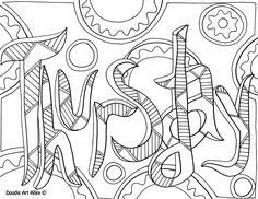 a coloring page with the word spring written in large letters and an image of sun above it