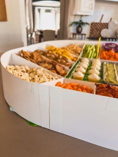 a tray filled with different types of food