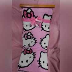 Pink Fuzzy Hello Kitty Throw Blanket 50in X 70in (127cm X 178cm) Hello Kitty Blanket, Blankets & Throws, Throw Blanket, Hello Kitty, Kitty, Pink, Color