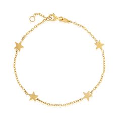 Gold Star Bracelet Celestial Bracelet With Star Charm, Elegant Everyday Bracelets With Star Charm, Star Bracelet, Yellow Gold Bracelet, Gold Stars, Bracelet Stack, Gold Bracelet, Yellow Gold, Stars