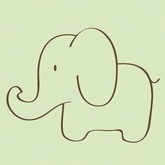 an elephant is standing in front of a light green background