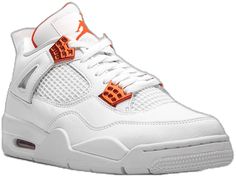 Jordan 4 Metallic Red, Jordan 4 Retro Metallic, Orange Jordan, Adidas Human Race, Nike Air Tailwind, Metallic Orange, Nike Looks, New Nike Air Force, Orange Sneakers