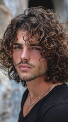 Wavy Male Hair, Curly Men, Men's Curly Hairstyles, Boy Haircuts Long, Man Bun Hairstyles, Guy Haircuts Long, Men Haircut Curly Hair, Layered Curly Hair