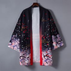 Trendy Fashion Men Women Kimono Cardigan Jacket Coat Yukata Haori Floral Top Unisex Outwear, Womens Coats Jackets Green Haori, Chinese Dresses Pattern, Haori Pattern, Moda Kimono, Kimono Outerwear, Dresses Pattern, Festival Attire, Mode Kimono, Japanese Clothes