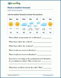 the weather worksheet for reading