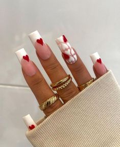 Unghie Sfumate, Heart Nail Designs, Classy Acrylic Nails, Acrylic Nails Coffin Short, Heart Nails, Pretty Acrylic Nails, Short Acrylic Nails, Nail Arts