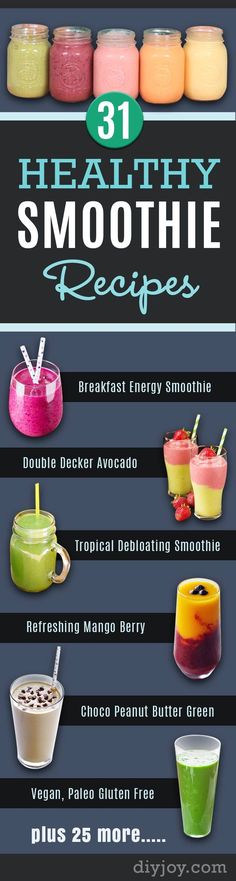 an advertisement for smoothie smoothies with the text healthy smoothie recipes on it