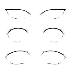 an image of the eyes with different angles and lashes on it, all drawn in one line