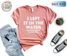 I Left It In The Water T-Shirt, Personalized Christian Shirt, Custom Baptism Tee, Born Again T-Shirt, Bible Verse Shirt, Redeemed T-Shirt We're here to give you best RELIGIOUS shirt options for you. We want to make everyone smile with our cute , stylish and trendy graphic T-shirts. We can assured you this shirt will be perfect Religious gift whether you will buy it yourself or for someone else. I Left It In The Water T-Shirt, Christian Shirts For Women, Personalized Baptism Tee, Born Again T-Shi Baptism Shirt Ideas, Baptism Shirts, Baptism Outfit Women, Funny Christian Shirts, Youth Group Shirts, Mom Inspo, Christian Shirts Funny, Faith Shirts, Adult Baptism