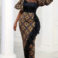 Faster shipping. Better service Long Ankara Dresses, Long Gown Styles, Ankara Long Gown, Trendy Ankara Styles, Ankara Long Gown Styles, Sukienki Plus Size, Formal Occasion Dress