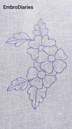 the embroidery design is done in purple thread