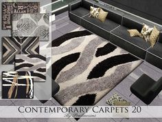 contemporary carpets and rugs are featured in this advert for the company's website