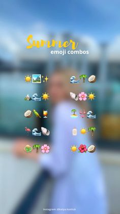 an image of someone walking in front of the camera with emoj combos on it