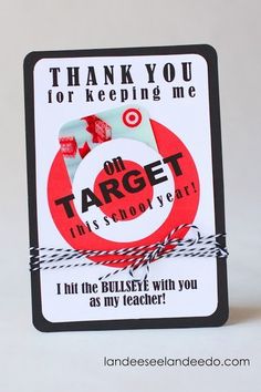 a teacher appreciation card with the words target gift card holder