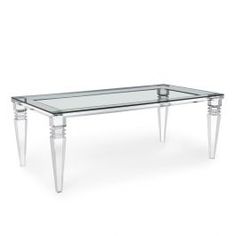 a glass table with two legs and a clear top on an isolated white background,