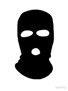 a black and white silhouette of a mask