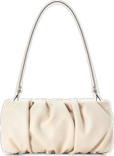 STAUD BEAN BAG | CREAM Chic Soft Leather Evening Bag For Travel, Chic Soft Leather Travel Clutch, Chic Leather Crossbody Baguette Bag, Evening Beige Leather Baguette Bag, Beige Leather Baguette Bag For Evening, Chic Soft Leather Clutch With Top Handle, Chic Soft Leather Top Handle Clutch, Chic Baguette Bag With Detachable Strap, Chic Leather Pouch Shoulder Bag