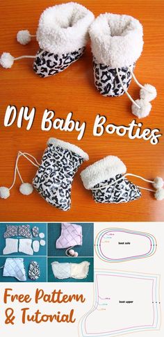 the instructions for how to make baby booties