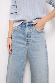 An ultra-relaxed fit defines these stylish wide leg jeans by Citizens of Humanity. The Ayla is crafted in non-stretch organic cotton denim with a button fly closure and rolled hems that can be worn uncuffed for a full-length look. Wear them from day to night with sneakers, mules, or pointed-toe pumps. Washed Blue Wide Leg Rigid Denim Jeans, Baggy Ankle-length Jeans With Elastic Waistband, Citizens Of Humanity Ayla, Citizens Of Humanity Kayla Shirt, Wide-leg Rigid Denim Pants In Denim Blue, Cuff Jeans, Inside Out Style, Cuffed Jeans, Citizens Of Humanity