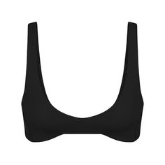 Plunge Top - Bikini Top – Left On Friday Padded Triangle Top Sports Bra, Seamless Sports Bra For Poolside, Low-cut Swimwear With Built-in Bra, Low-cut Sports Bra With Removable Pads, Solid Triangle Top Sports Bra, Padded Sports Bra In Solid Color, Left On Friday, Plunge Top, Swim Top