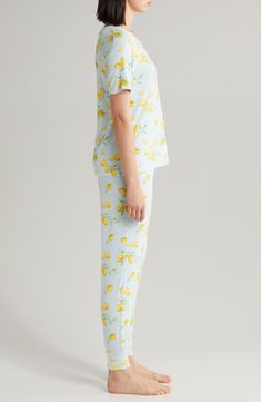 Whether its bedtime or downtime, these stretchy French terry pajamas will have you relaxing in total comfort. Top has crewneck; short sleeves 95% rayon, 5% spandex Machine wash, dry flat Imported Spring Short Sleeve Sleepwear For Pajama Party, Comfortable Crew Neck Sleepwear, Relaxed Fit Short Sleeve Sleepwear For Sleepover, Spring Loungewear Sleepwear With Short Sleeves, Short Sleeve Spring Loungewear Sleepwear, Comfortable Crew Neck Sleepwear For Bedtime, Fitted Short Sleeve Sleepwear For Pajama Party, Stretch Short Sleeve Sleepwear, Fitted Casual Crew Neck Sleepwear