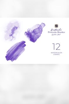 two watercolor paints are shown in purple and white colors, with the words 12 on it