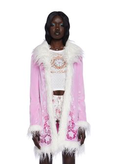 base Pink Feather Trim Outerwear For Fall, Fall Pink Outerwear With Feather Trim, Fitted Pink Fur Coat With Long Sleeves, Pink Fitted Long Sleeve Fur Coat, Pink Winter Outerwear With Feather Trim, Pink Faux Fur Trim Coat For Spring, Coat With Fur Trim, Coat With Fur, Sassy Outfit