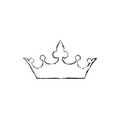 a black and white drawing of a crown