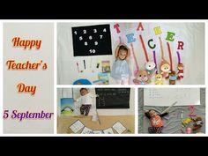 a collage of photos with the words happy teachers'day written on them and pictures of children