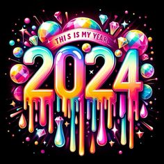 this is my year 2012 and it's the new year to be written in neon colors