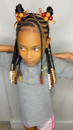 Pre K Graduation Hairstyles Black, Braids And Beads, Toddler Braids, Kids Braids