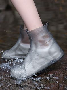 Grey  Collar  TPE Plain  Embellished   Household Merchandises Rain Boots Women, Shoe Cover, Travel Shoes, Rain Boot, Girls Fashion Clothes, Kids Boots