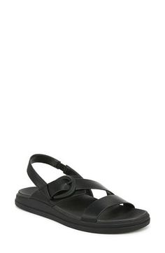 Make every step a soft one with this slingback sandal featuring Contour+ Comfort technology and a flexible, lightweight footbed. Elasticized slingback strap with buckle closure Cushioned footbed Synthetic upper, lining and sole Imported Slingback Sandal, Sandal Women, Black Faux Leather, Women's Shoes Sandals, Womens Sandals, Shoes Sandals, Faux Leather, Size 7, Nordstrom