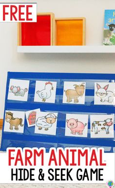 farm animal hide and seek game with free printables for kids to play on