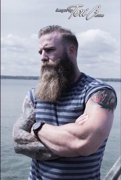 bearditorium: “ Merzy ” Beard And Tattoos, Tapered Beard, Bart Styles, Beard Ideas, Ducktail Beard, Blonde Beard, Beard Guide, Beard Shaping, Scruffy Beard