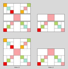 four squares with different colors in them