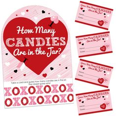 valentine's day candy bar labels with the words how many candles are in the jar?