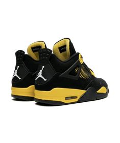 Description
The Air Jordan 4 "Thunder" sneakers, by Jordan Brand, are inspired by the colours of Michael Jordan's motorcycle race team in 2006. This pair is crafted from black suede and features yellow accents throughout. A signature Jumpman logo decorates the tongue and heel counter. Made in: China Brand colour: Black/Tour Yellow Highlights
black/yellow
Suede
signature Jumpman motif
round toe
front lace-up fastening
logo patch at the tongue
branded insole
rubber sole
These styles are supplied by a premium sneaker marketplace. Stocking only the most sought-after footwear, they source and curate some of the most hard to find sneakers from around the world. Air Jordan 4 Thunder, Jordan 4 Retro Thunder, Jordan 4 Thunder, 2023 Sneakers, Yellow Highlights, Jumpman Logo, Reebok Club C, Jordan Air, Jordan 4 Retro