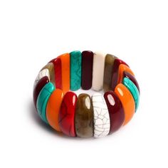 Indulge in the Vibrant Hues of India with Our Multicolor Resin Slice Link Stretch Bracelet Discover the essence of Indian artistry and the mesmerizing beauty of diverse colors with our wide stretch bracelet. Designed in India, this striking bracelet features a delightful array of multicolor resin slice links that exude a sense of vivid charm and culture. Key Features: 🌈 Multicolor Resin: Each slice link is meticulously crafted from vibrant resin, showcasing a spectrum of hues that dance with the spirit of India's rich heritage. 🎨 Artistic Design: The intricate arrangement of the resin links creates a visually captivating mosaic that's a true testament to the artistry and craftsmanship of Indian design. 🌟 Versatile Comfort: The stretch design ensures a comfortable fit for a variety of wr Retro Multicolor Bangle Bracelets, Multicolor Retro Bracelet As Gift, Retro Multicolor Bracelet Jewelry, Multicolor Retro Bracelet For Gift, Multicolor Retro Bracelets For Gift, Trendy Multicolor Stretch Bangle Bracelet, Retro Multicolor Bracelets As Gift, Retro Multicolor Bracelets For Gift, Retro Multicolor Bangle Jewelry