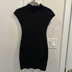 Nwt! Cap Sleeve And Mock Turtleneck Nice Thick Fabric! Measures 31” From Shoulder To Hem Black Short Sleeve Mini Dress For Winter, Black Mini Dress With Short Sleeves For Winter, Casual High Neck Fitted Bodycon Dress, Fitted Black Mini Dress By Zara, Zara Stretch Casual Bodycon Dress, Zara Stretch Bodycon Dress Casual Style, Zara Casual Mini Dress Stretch, Zara Casual Bodycon Dress For Date Night, Casual Zara Bodycon Dress For Date Night