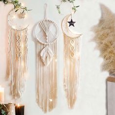 PRICES MAY VARY. 1 Theme: Love Included components: Hook Material: Nylon Occasion type: Father s Day Batteries required: False 1 Wall Macrame, Pola Macrame, Macrame Dream Catcher, Macrame Tapestry, Bedroom Wall Hangings, Handmade Dreamcatcher, Moon Decor, Dream Catcher Boho, Boho Macrame