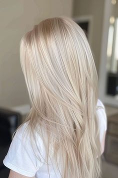 Pearl Color Hair, Cute Blond Hairstyles, All Over Blonde Hair Color Honey, Light Champagne Blonde Hair, Blonde One Color, Light Blonde Hair Straight, Beige Dark Blonde Hair, Global Blonde Hair, Clean Blonde Hair