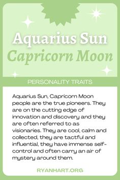 the aquarius sun capricon moon