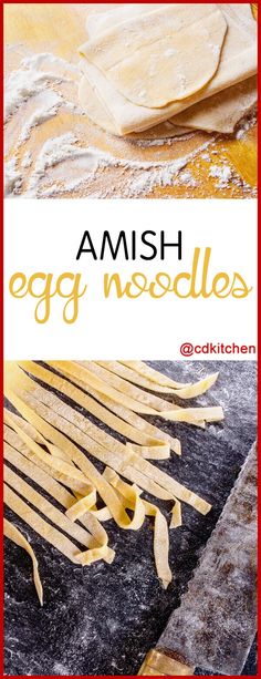 an image of egg noodles with text overlay