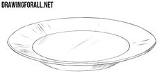 a drawing of a bowl on a white background